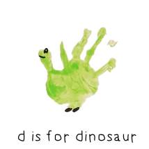 foot and hand print alphabet dinosaur